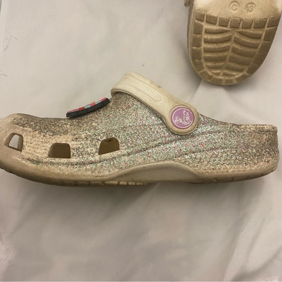Crocs Classic Girls Size C13 Glitter Rubber Slip On Clog With Swift Music Charms - Picture 4 of 15